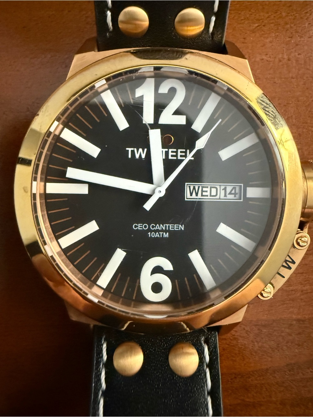 TW Steel Gold Case Black Dial CEO Canteen Watch